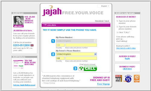 JahJah homepage