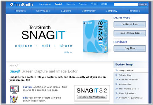 snagit homepage
