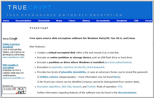 truecrypt homepage